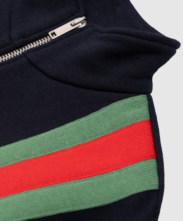 Gucci Дитяча синя спортивна куртка з брендовою тасьмою 512639 зображення 3