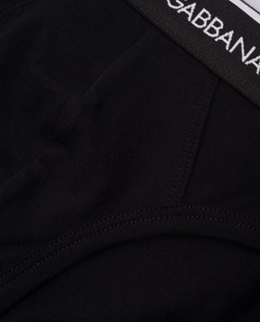 Dolce&Gabbana Дитячий набір чорних трусів-сліпів з логотипом L4J700ON00G