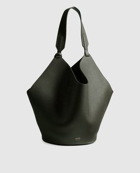 Khaite Зелена шкіряна сумка тоут з логотипом HAITEBAG