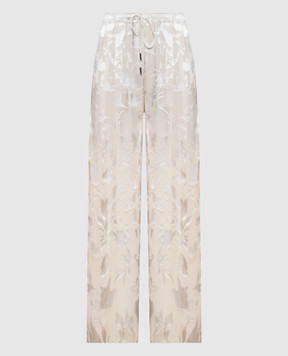 Ermanno Scervino Бежевый палаццо с шелком в узор. D462P706FDYSH