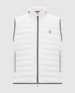 Brunello Cucinelli Білий пуховий жилет з емблемою логотипа MM49A7460G