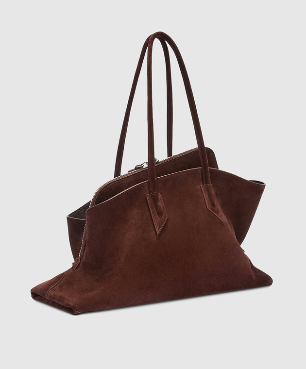 The Attico Коричневая замшевая сумка-тоут La Passeggiata 250WAH00054LBT007AA изображение 3