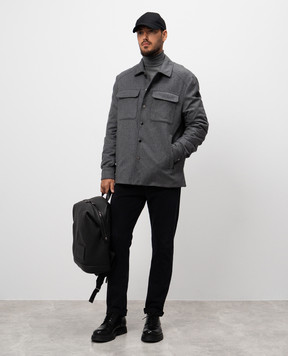 Moncler Серая пуховая куртка Larribet с кашемиром J20911G00018596LQ