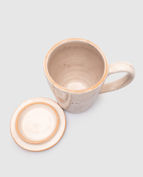 Brunello Cucinelli Сіра керамічна чашка з кришкою MLMUGCER1