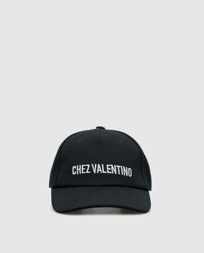 Valentino Черная кепка с вышивкой Chez Valentino 6Y2HDA41FVH