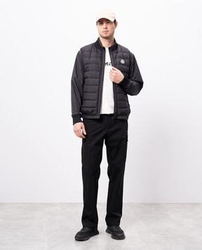 Moncler Черные брюки карго с нашивкой логотипа K10912A00001598C9