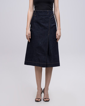 Victoria Beckham Синяя джисовая юбка-шорты 1125DSK006000B