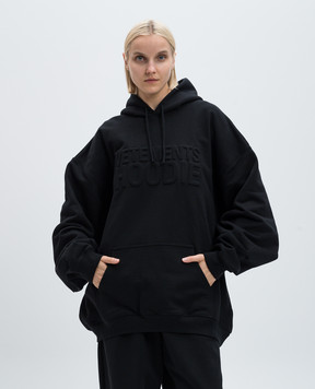 Vetements Черные худи с фактурным логотипом UA65HD370B