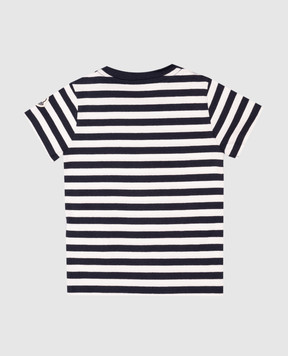 Moncler ENFANT Дитяча синя футболка в смужку з логотипом K19518C0001289AGB