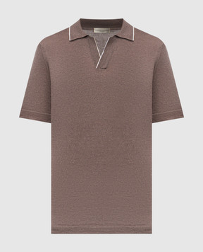 Cashmere&Whiskey Коричневое поло с леном и кашемиром MU9742312455R