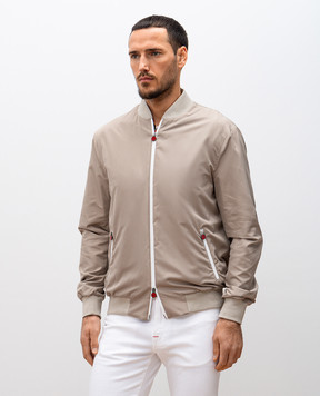 Kiton Бежевая ветровка с логотипом UBLMSEAK0750F