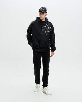MSGM Черные худи с контрастной вышивкой 3740MM140247795