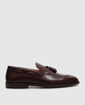 Brunello Cucinelli Коричневі шкіряні лофери з китицями MZUDIPB703