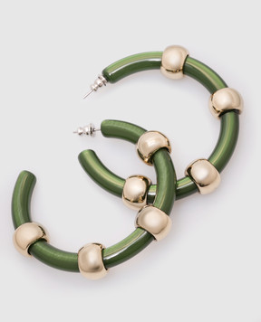 La DoubleJ Зелені сережки-конго EAR0049POL014SOLID