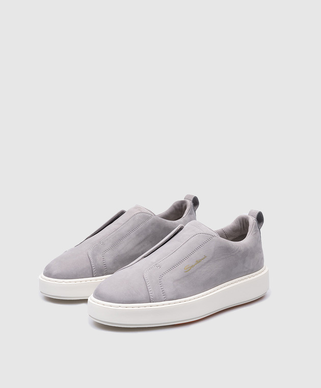 Santoni Сірі сліпони Victory з нубуку WBCD61265BARTFDY зображення 2