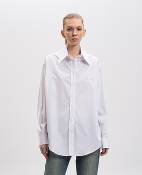 Alexander McQueen Біла сорочка з емблемою логотипа 818362QAAAD