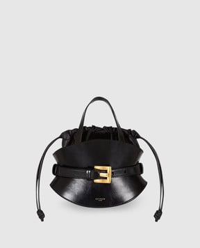 Balmain Чорна шкіряна сумка Shuffle з логотипом FN1DP017LBFO