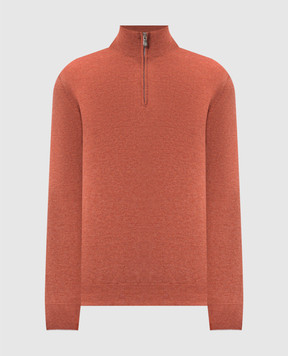 Brunello Cucinelli Орнжевый меланжевый джемпер из кашемира M2200124