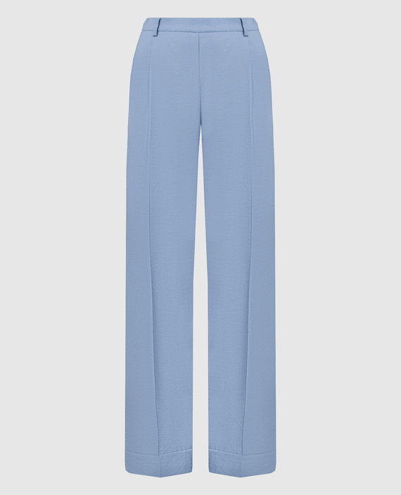 Blue flared pants with lapels