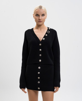 Vetements Чорний кардиган з вовни мериноса WH76KN220B