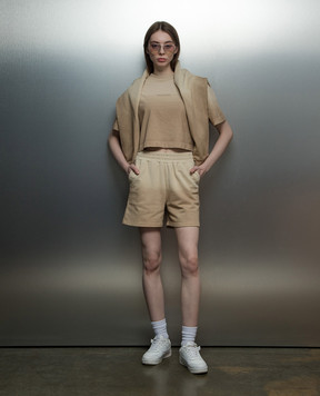 Woolrich Бежеві шорти з вишивкою логотипа CFWWSH0038FRUT3696