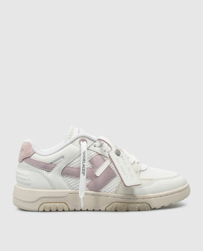 Off-White Белые комбинированные кроссовки Slim Out Of Office с логотипом патча. OWIA276C99LEA003