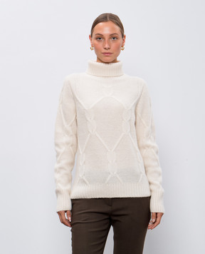 Allude Белый свитер с кашемиром и шелком. 24577011