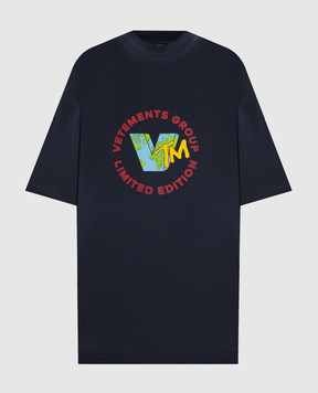 Vetements Синя футболка з логотипом UA66TR715Nw