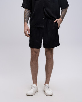 AMIRI Чорні шорти з вишивкою логотипа AMSHCA1056