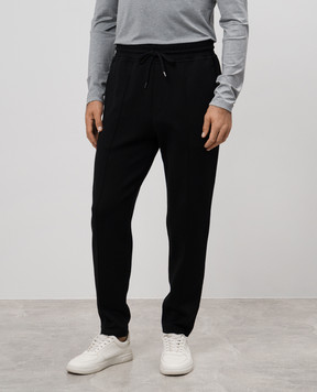 Brunello Cucinelli Черные спортивные брюки с принтом логотипа MM8313251G
