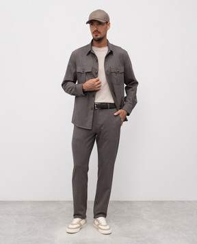 Canali Сіра сорочка з вовни AS0499831019