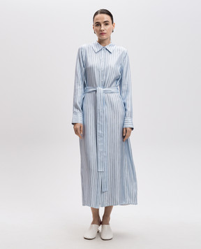 PROENZA SCHOULER Блакитна сукня-сорочка Hannah із шовку в смужку R2513016BSP178