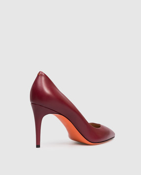 Santoni Бордовые кожаные туфли WDID70945HI2NSZA