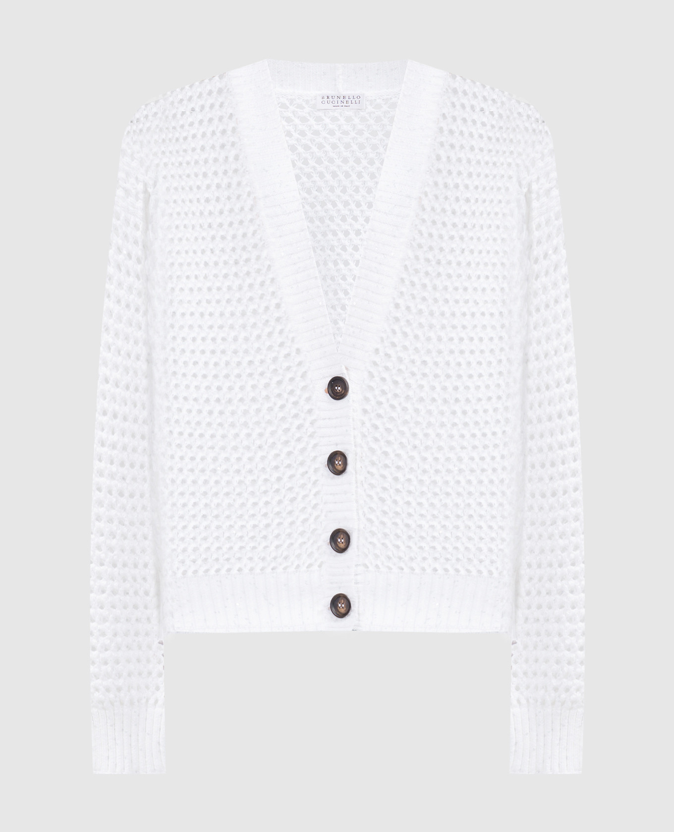 White openwork cardigan with sequins