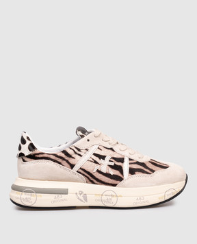 Premiata Бежевые кожаные кроссовки CASSIE CASSIE7677