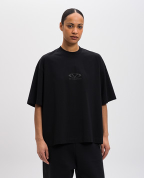 Vetements Чорна футболка з принтом логотипа UA66TR600BBw
