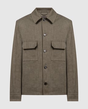 Loro Piana Джинсова куртка кольору хакі з кашеміром FAO0015