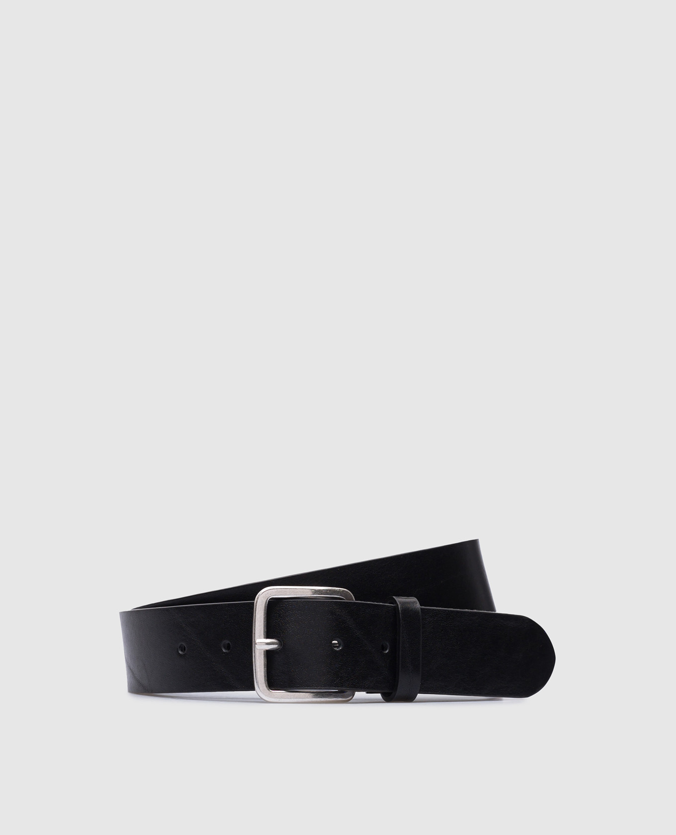 Black leather strap with logo