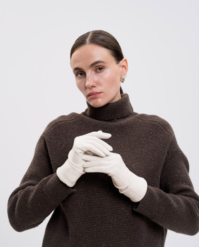 Allude Білі рукавички з кашеміру 25592000