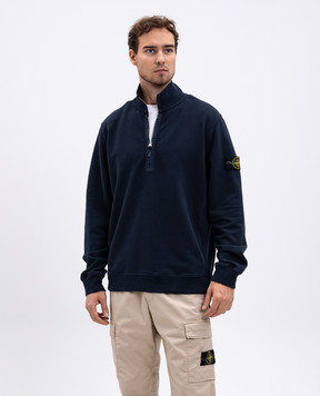 Stone Island Синій светр з блискавкою K2S156100068S0A20