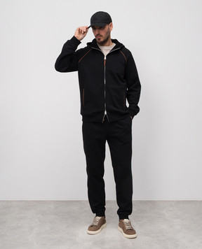 Brunello Cucinelli Черная спортивная куртка с контрастным окантованием MW8639085G