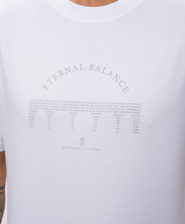 Brunello Cucinelli Белая футболка с принтом M0B138413 изображение 5
