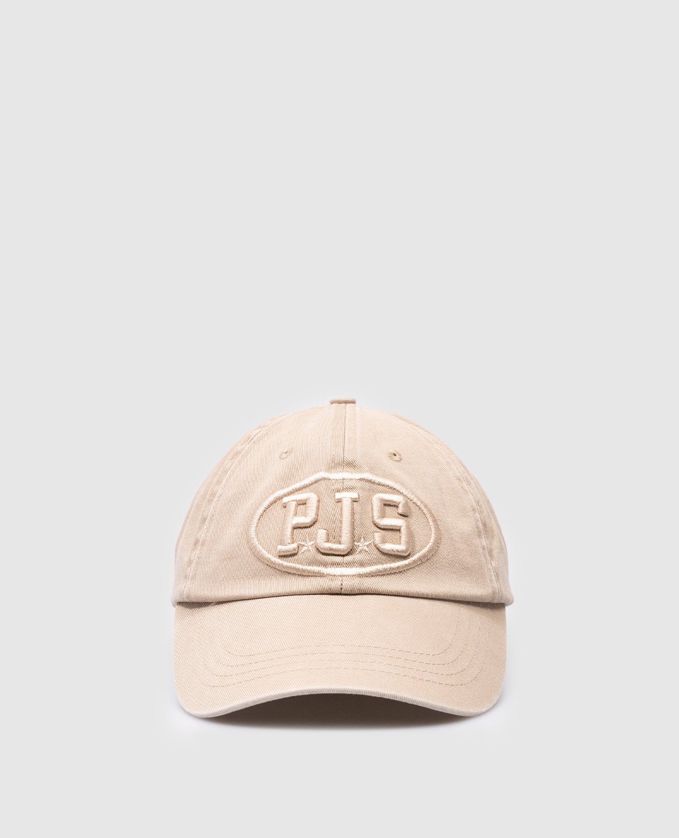 Beige PJS cap with logo embroidery