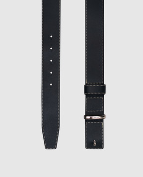 Max Mara Черный кожаный ремень с логотипом BELTLOOP40