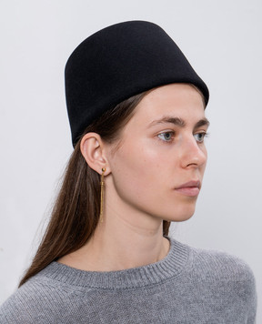 Loro Piana Черная шляпа Jasmine из шерсти кролика FAO4040