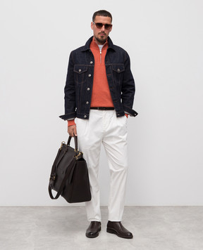 Brunello Cucinelli Белые брюки с логотипом патча M289L3030F