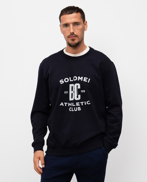 Brunello Cucinelli Синій світшот з принтом монограми логотипа MW8633380G