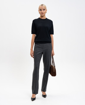 John Smedley Чорна футболка CERICE з вовни мериноса CERICE