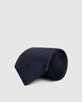 Brunello Cucinelli Синий галстук из шелка в узор MI8830018