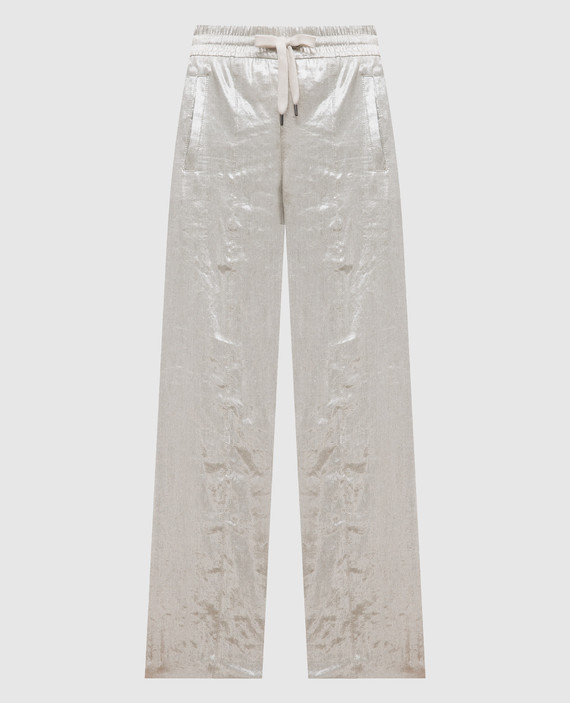 Silver pants with linen